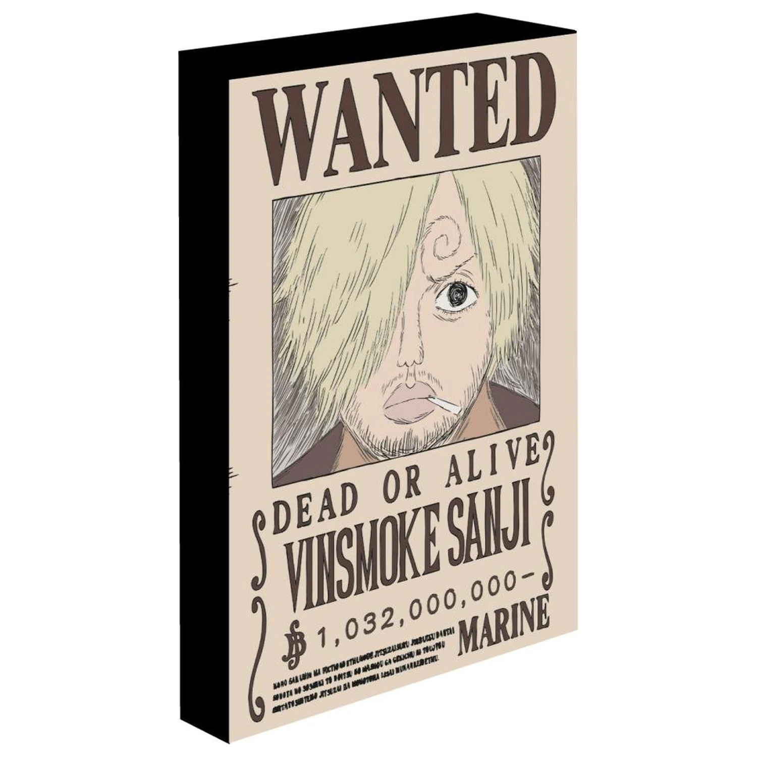 One Piece Sanji Wanted Light Canvas 40x30 cm product photo