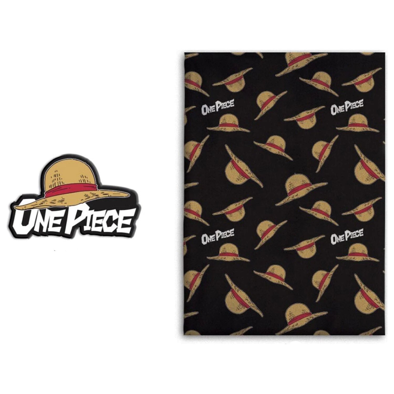 One Piece Straw Hat Fleece Blanket and Shaped Pillow Set product photo