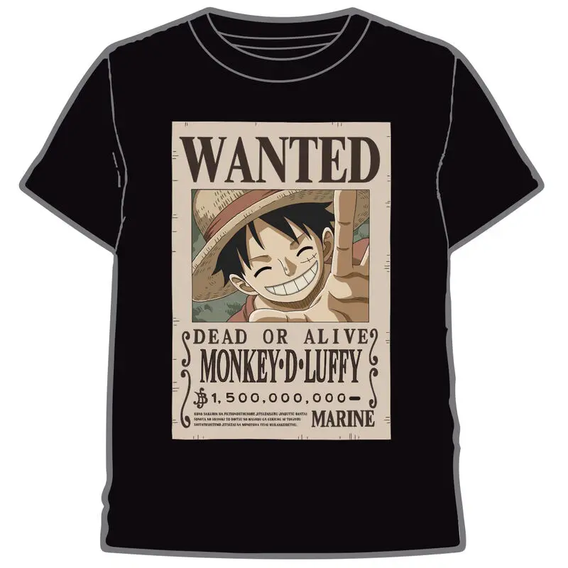 One Piece Wanted Luffy felnőtt t-shirt termékfotó