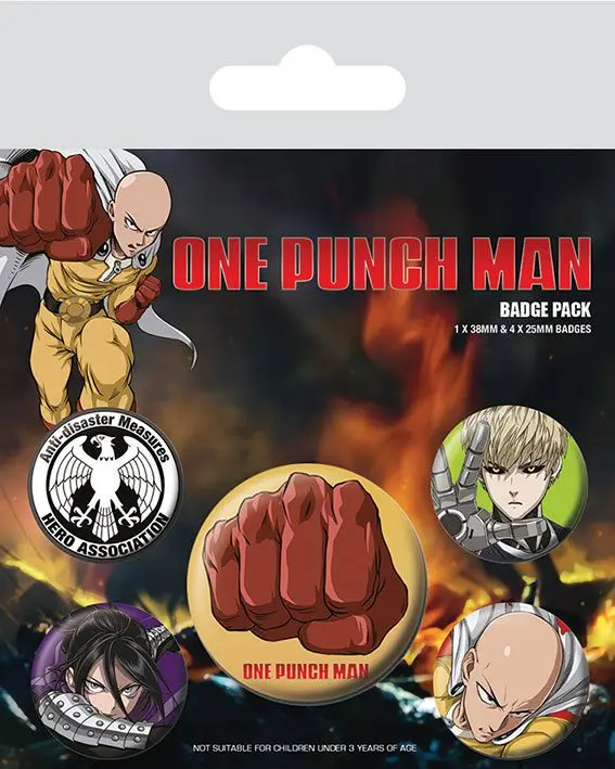 One Punch Man Pin-Back Buttons 5-Pack Destructive product photo