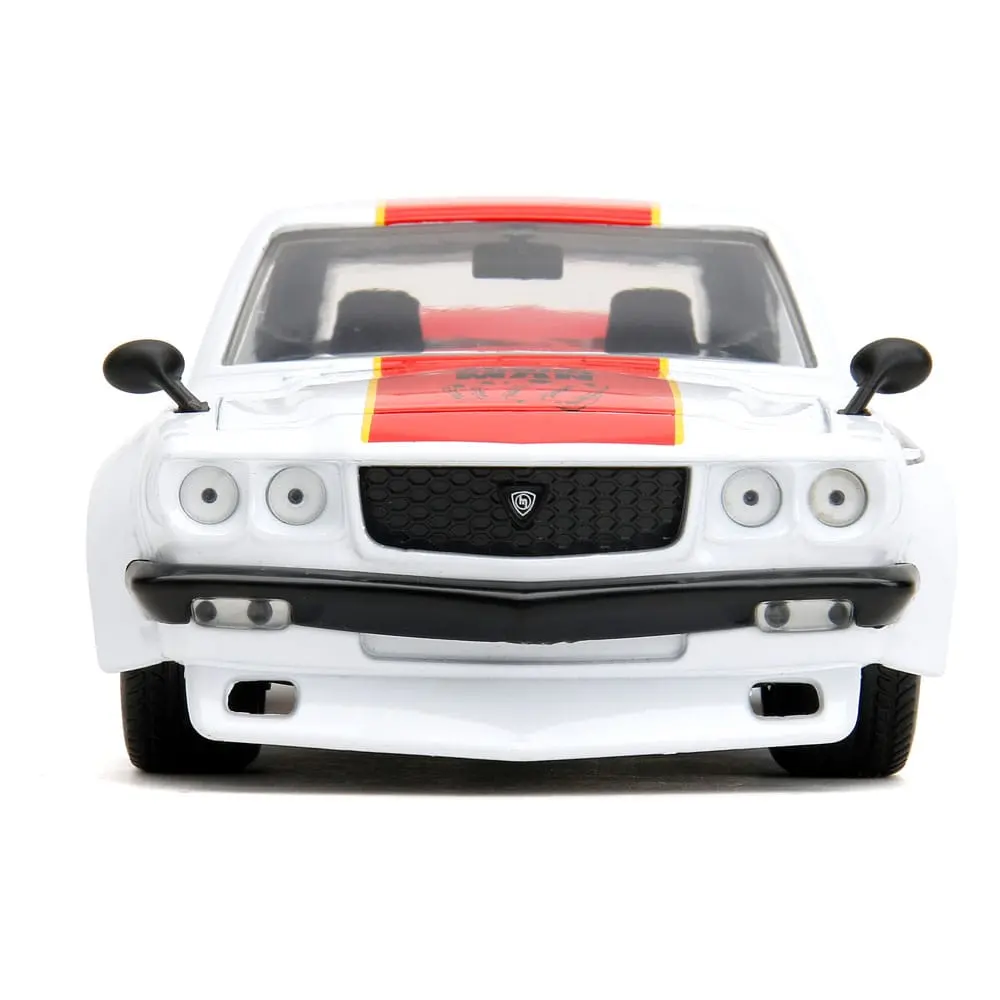 One Punch Man Hollywood Rides Diecast Model 1/24 1974 Mazda RX-3 with One Punch Man Figur product photo