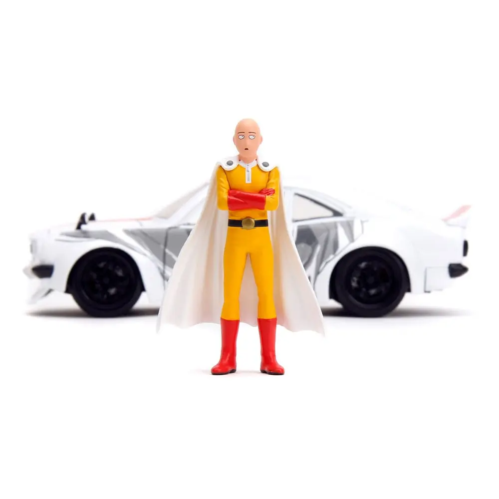 One Punch Man Hollywood Rides Diecast Model 1/24 1974 Mazda RX-3 with One Punch Man Figur product photo