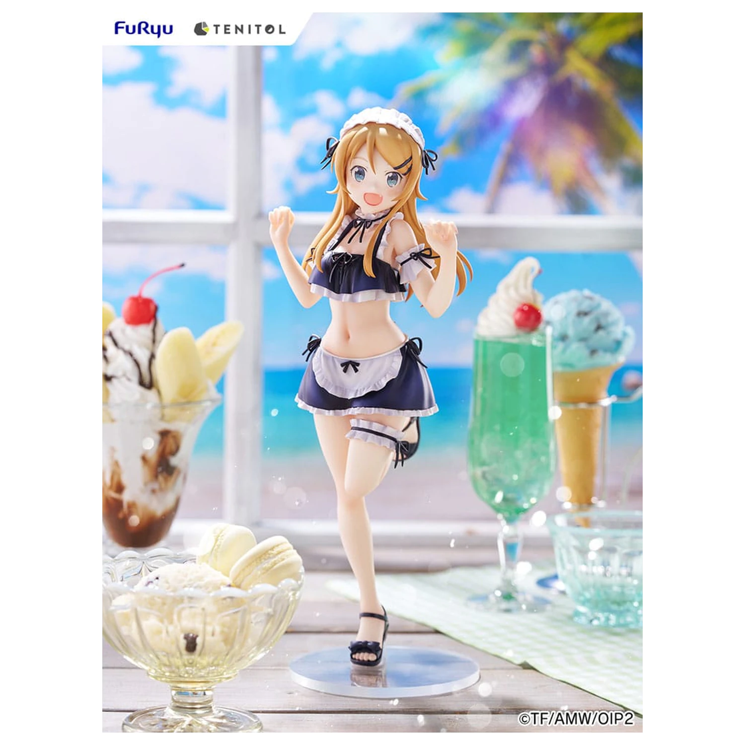 Ore no Imouto ga Konna ni Kawaii Wake ga Nai. Tenitol Tall PVC Statue Kousaka Kirino swimsuits maid Ver. 30 cm  product photo