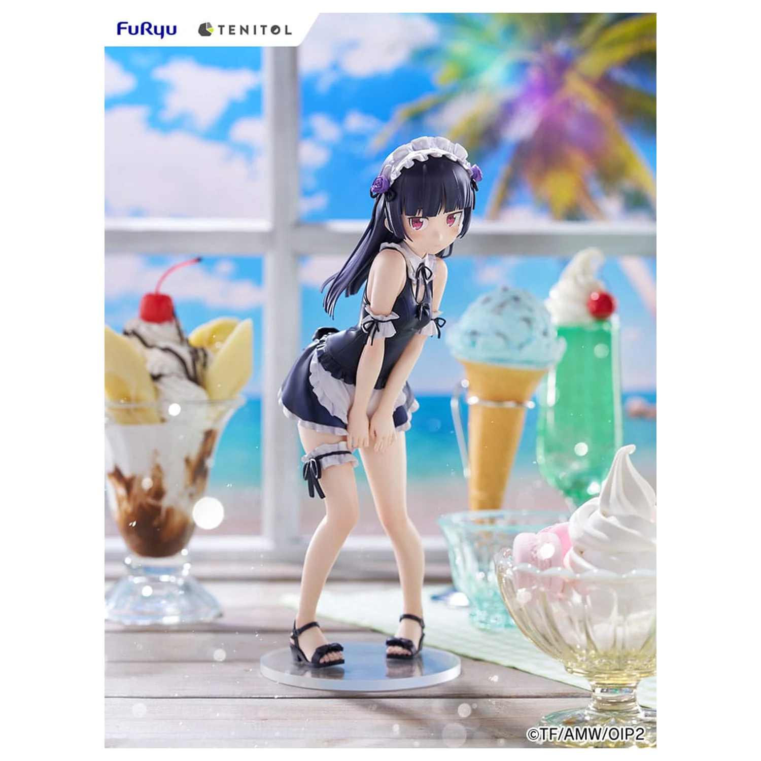 Ore no Imouto ga Konna ni Kawaii Wake ga Nai. Tenitol Tall PVC Statue Kuroneko swimsuits maid Ver. 27 cm  product photo