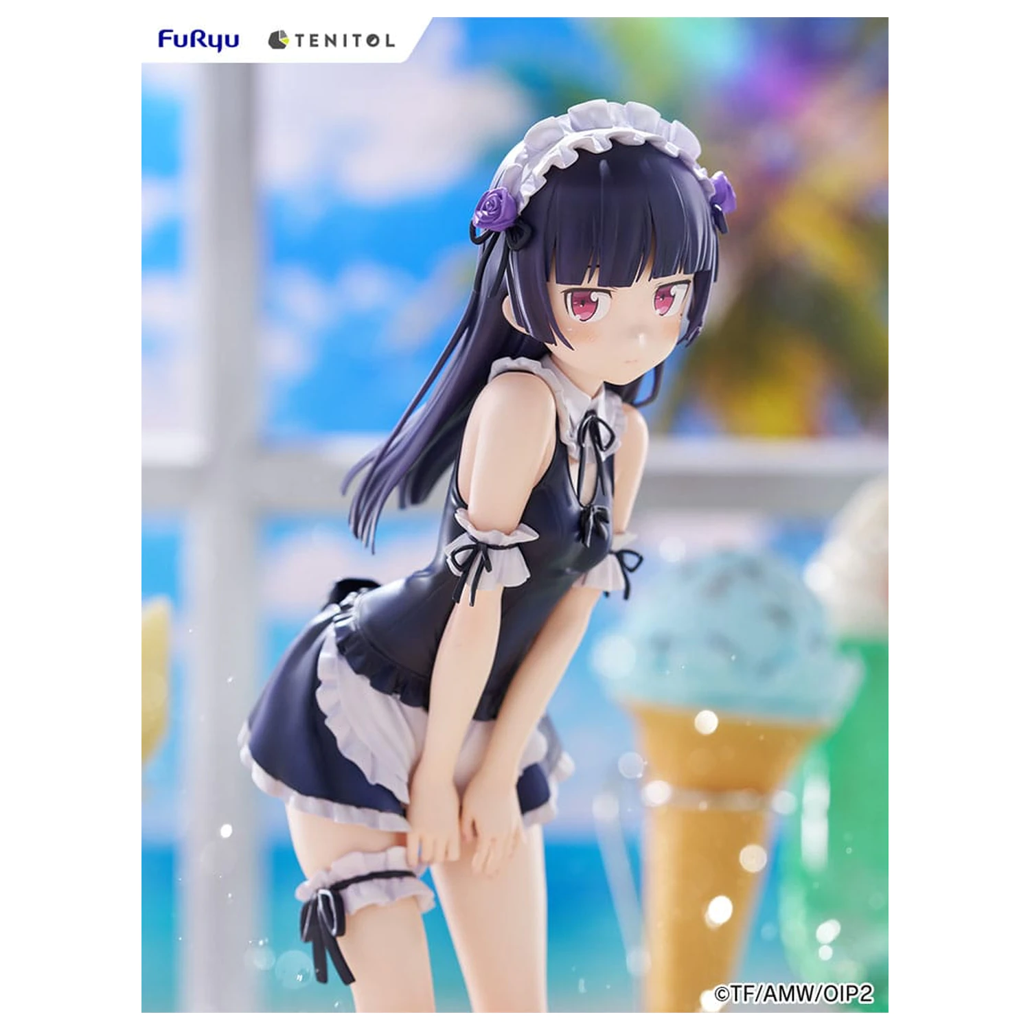 Ore no Imouto ga Konna ni Kawaii Wake ga Nai. Tenitol Tall PVC Statue Kuroneko swimsuits maid Ver. 27 cm  product photo