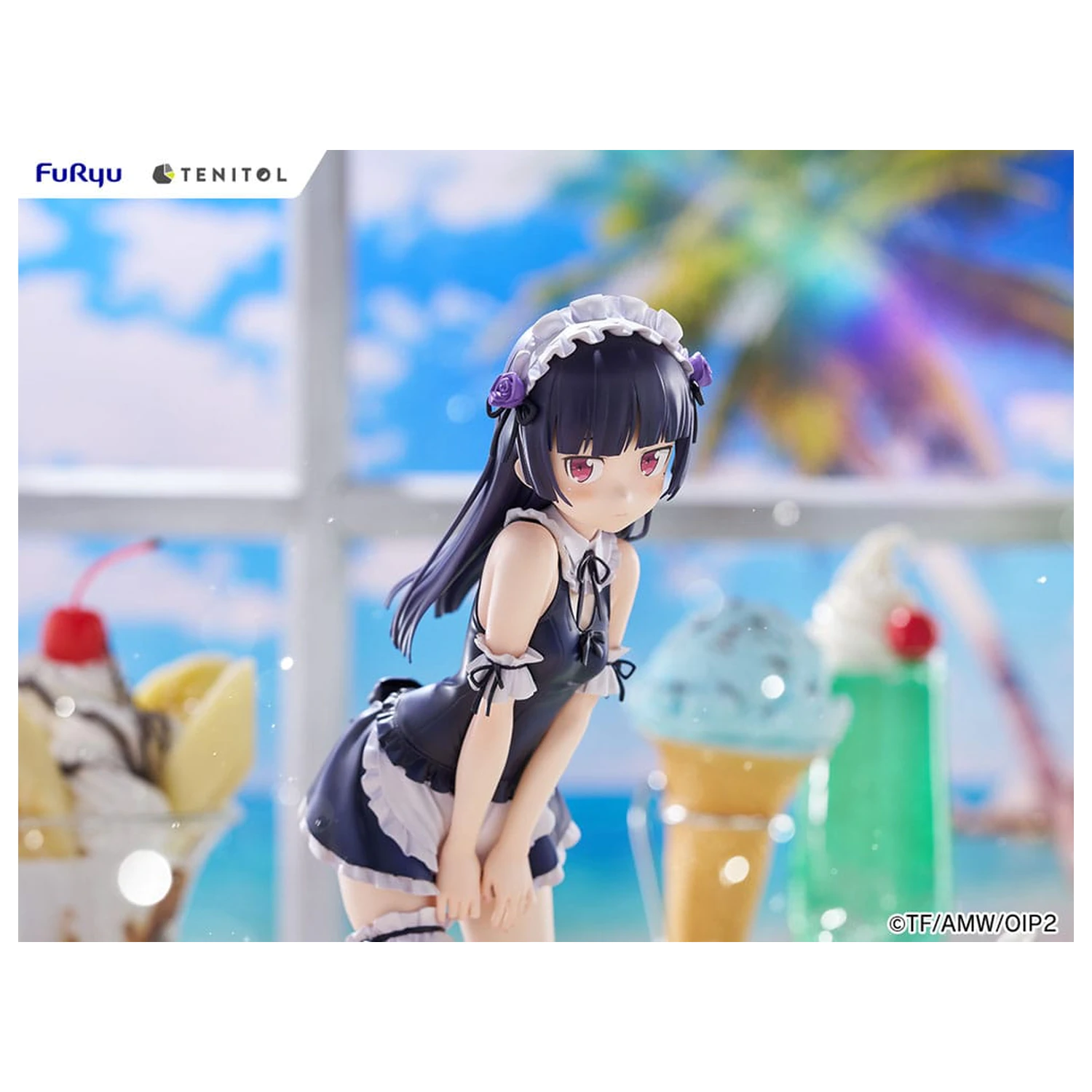 Ore no Imouto ga Konna ni Kawaii Wake ga Nai. Tenitol Tall PVC Statue Kuroneko swimsuits maid Ver. 27 cm  product photo