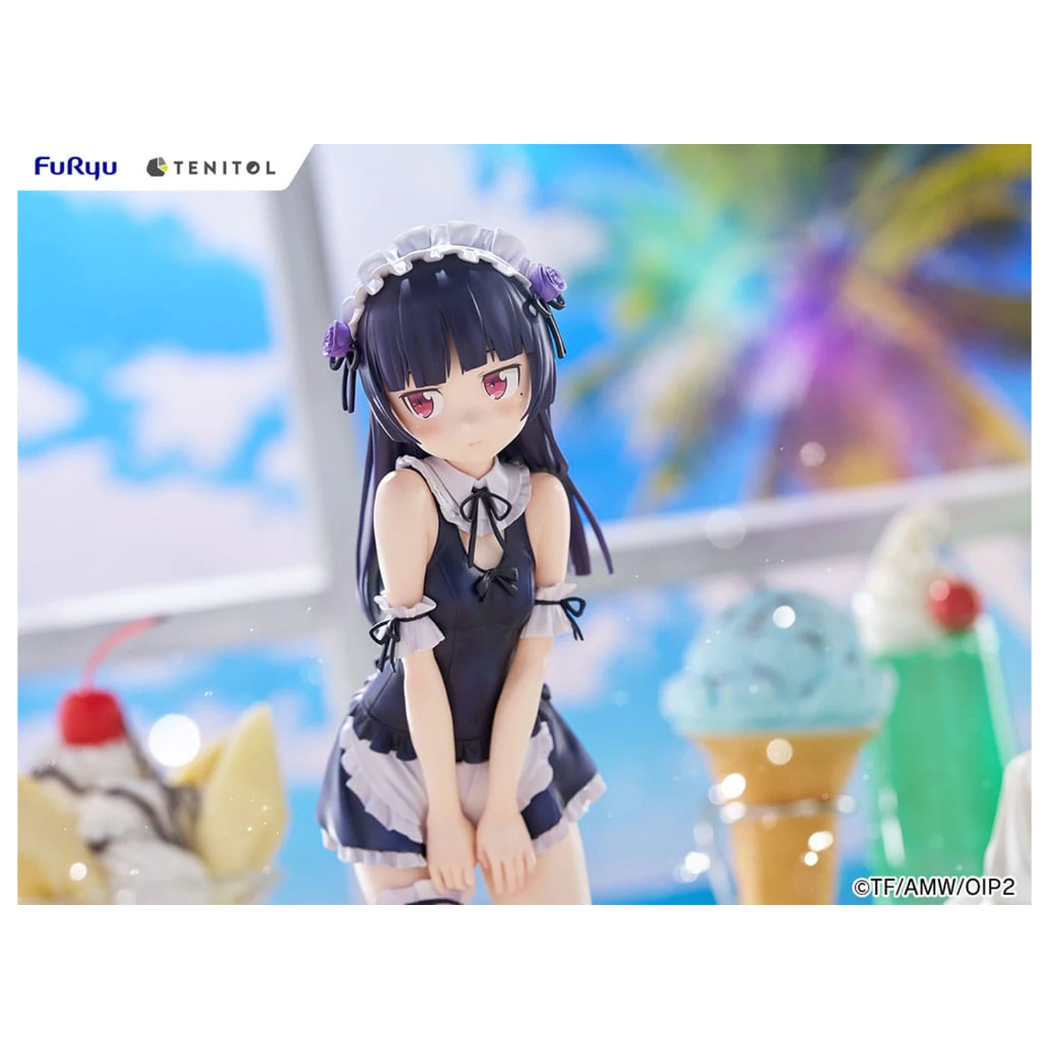Ore no Imouto ga Konna ni Kawaii Wake ga Nai. Tenitol Tall PVC Statue Kuroneko swimsuits maid Ver. 27 cm  product photo