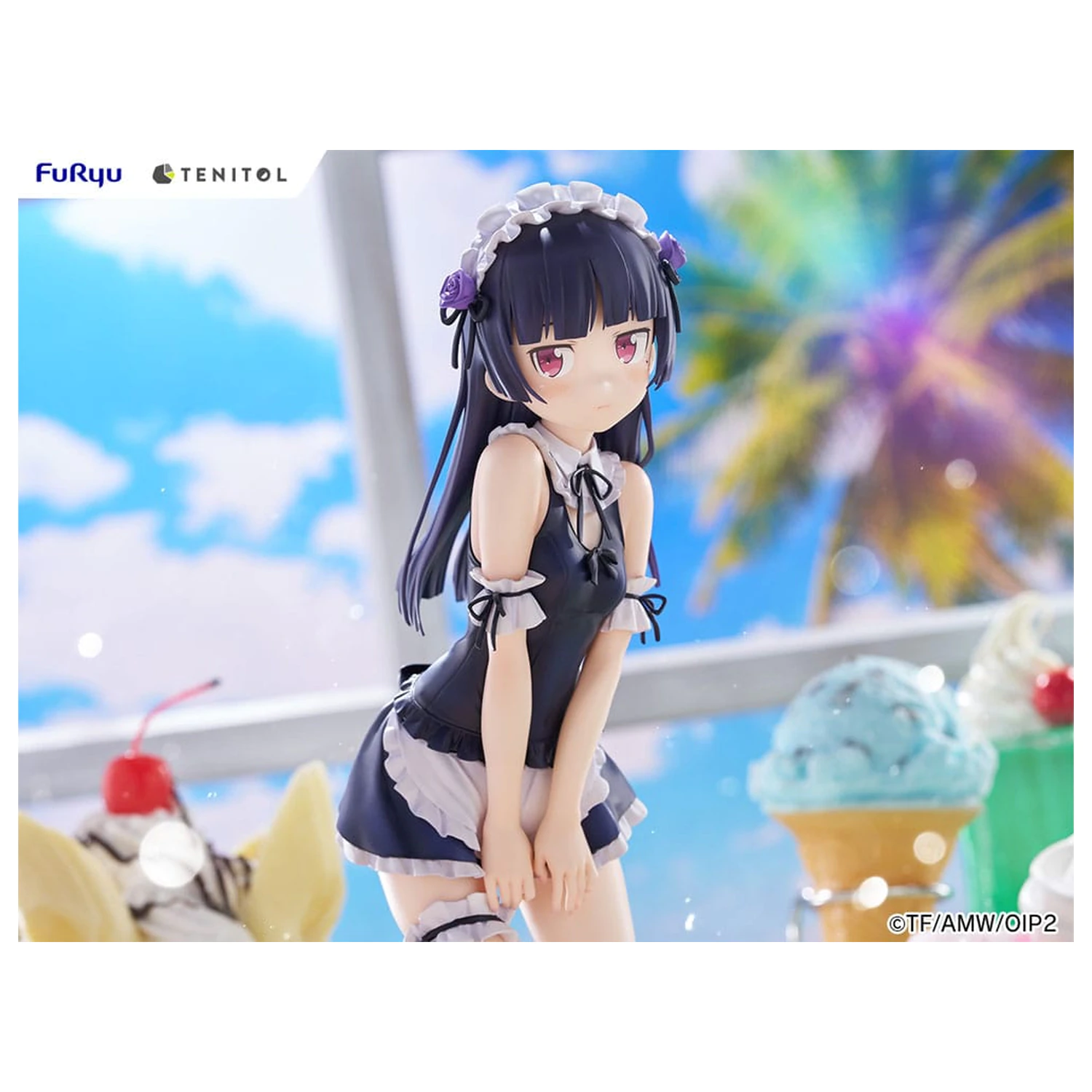 Ore no Imouto ga Konna ni Kawaii Wake ga Nai. Tenitol Tall PVC Statue Kuroneko swimsuits maid Ver. 27 cm  product photo