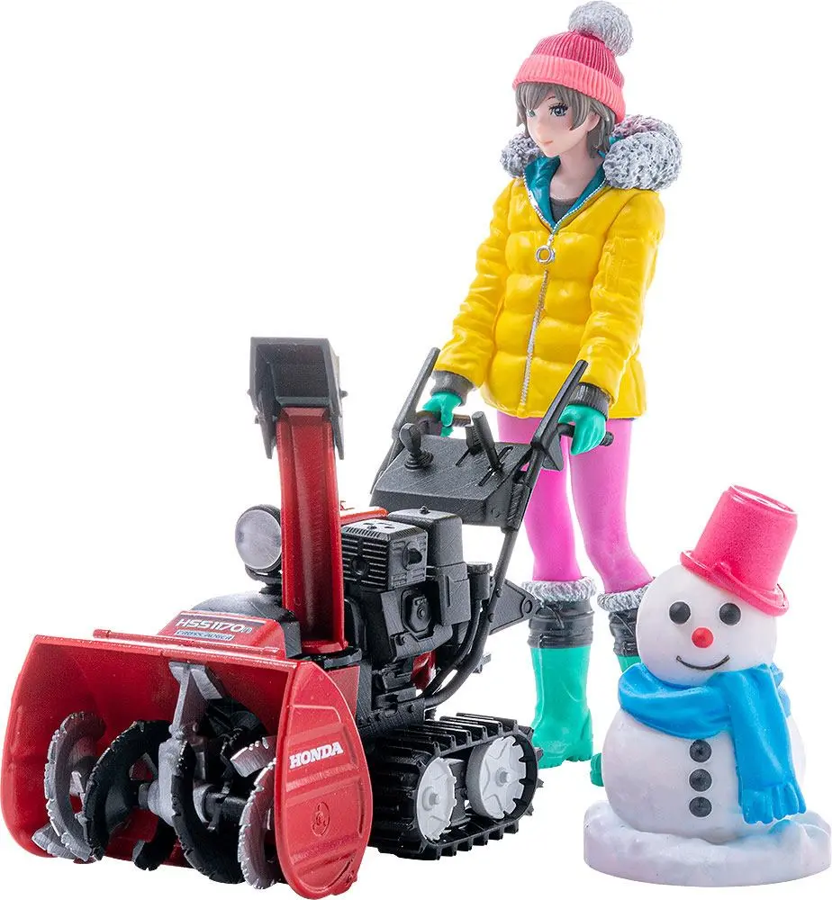 Original Character Plastic Model Kit 1/20 PLAMAX MF-62 minimum factory Minori with Honda Small Snow Plow HSS1170n (JX) 9 cm product photo