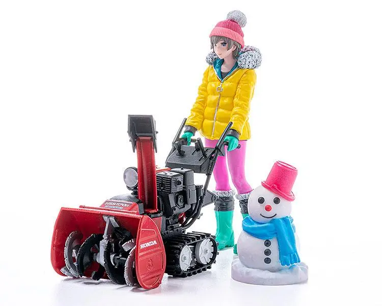 Original Character Plastic Model Kit 1/20 PLAMAX MF-62 minimum factory Minori with Honda Small Snow Plow HSS1170n (JX) 9 cm product photo