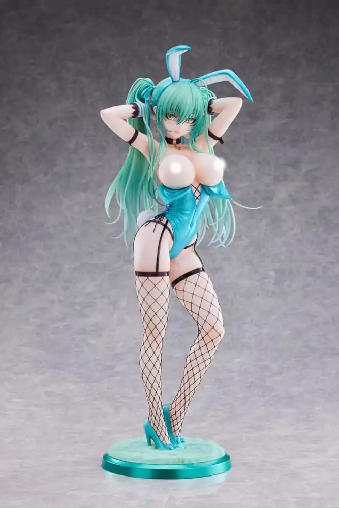 Original Character PVC Statue 1/4 Green Twin Tail Bunny-chan Fishnet Tights Ver. 43 cm product photo