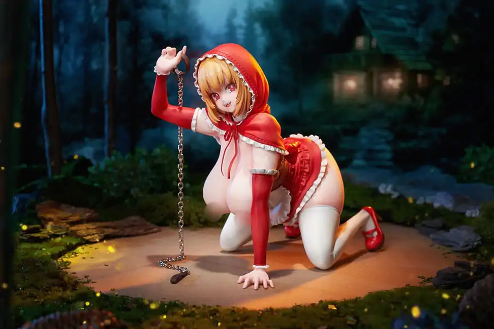 Original Character PVC Statue 1/5 Little Red Riding Hood And The Wolf Girl Little Red Riding Hood 21 cm product photo