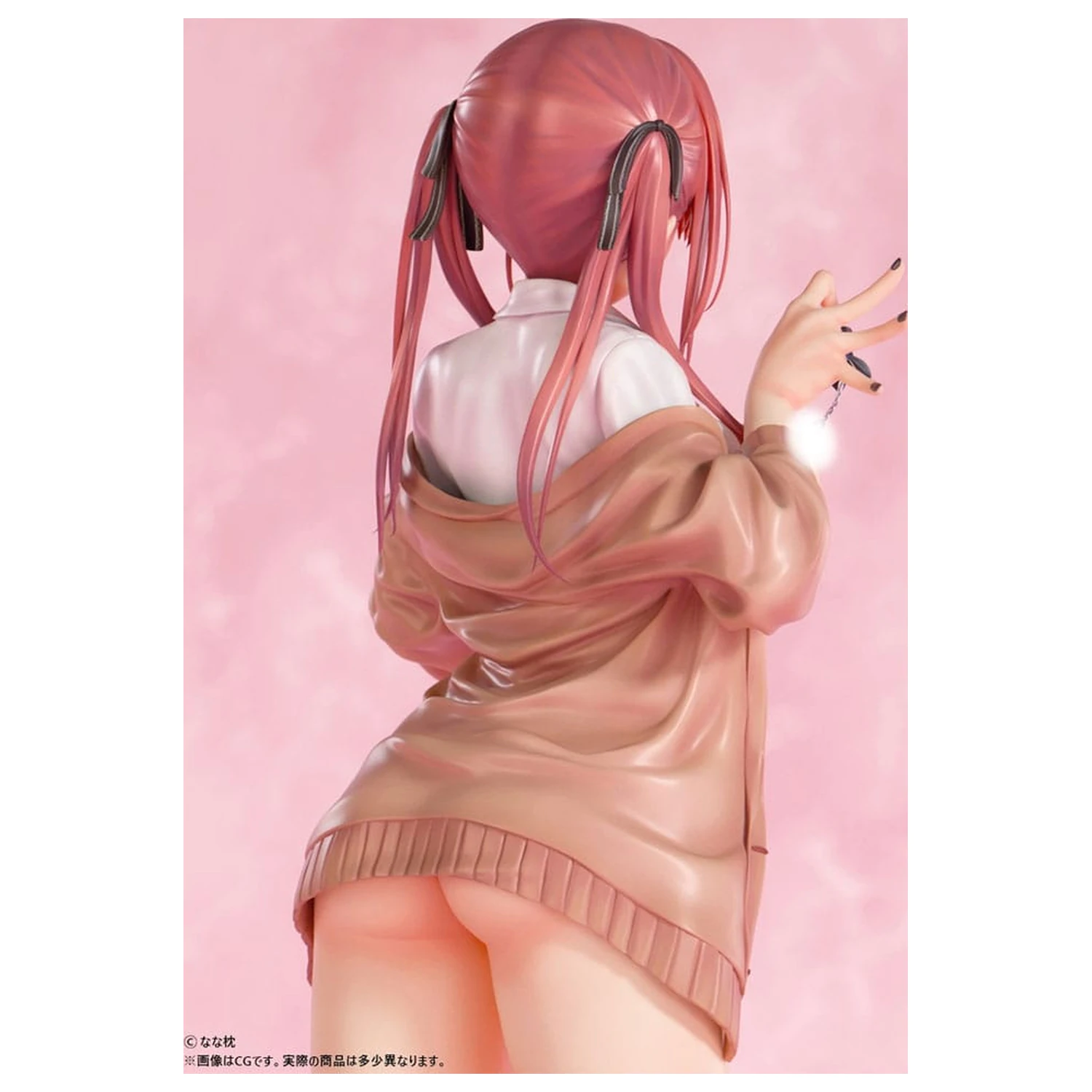 Original Character Statue 1/5 Red-Haired Gyaru-Chan Bare Face Ver. Illustration by Nanamakura 29 cm product photo