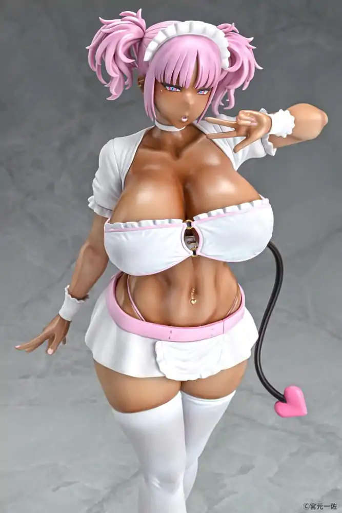 Original Character Statue 1/6 Black Gal Maid Succubus Cocoa Pink Ver. 30 cm product photo