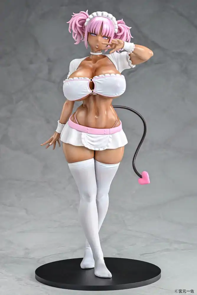 Original Character Statue 1/6 Black Gal Maid Succubus Cocoa Pink Ver. 30 cm product photo