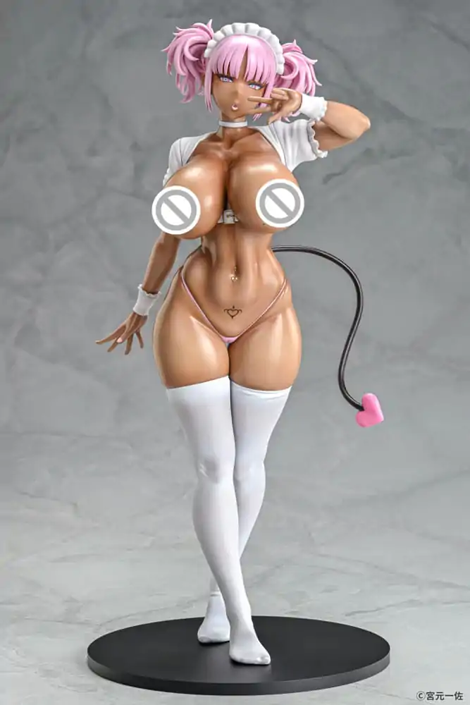 Original Character Statue 1/6 Black Gal Maid Succubus Cocoa Pink Ver. 30 cm product photo