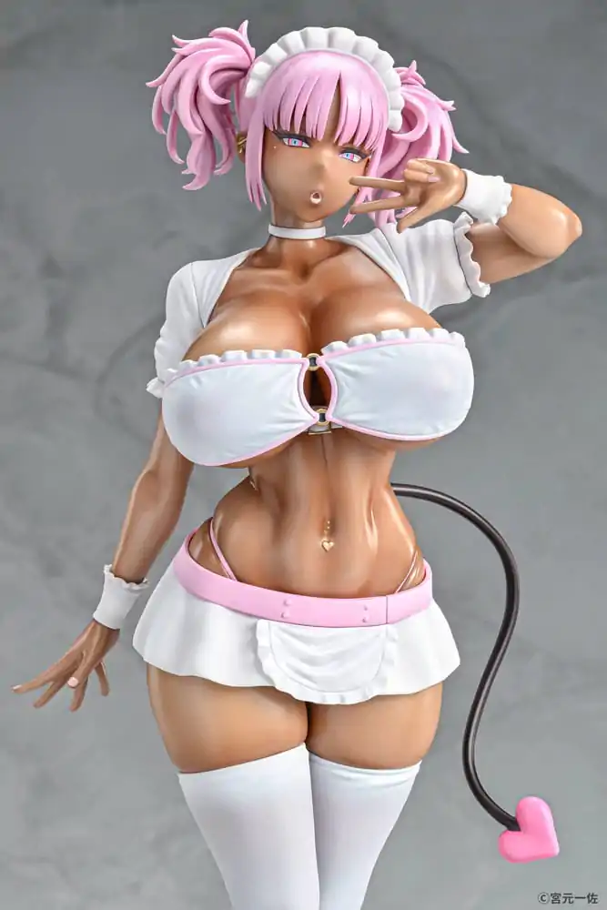 Original Character Statue 1/6 Black Gal Maid Succubus Cocoa Pink Ver. 30 cm product photo