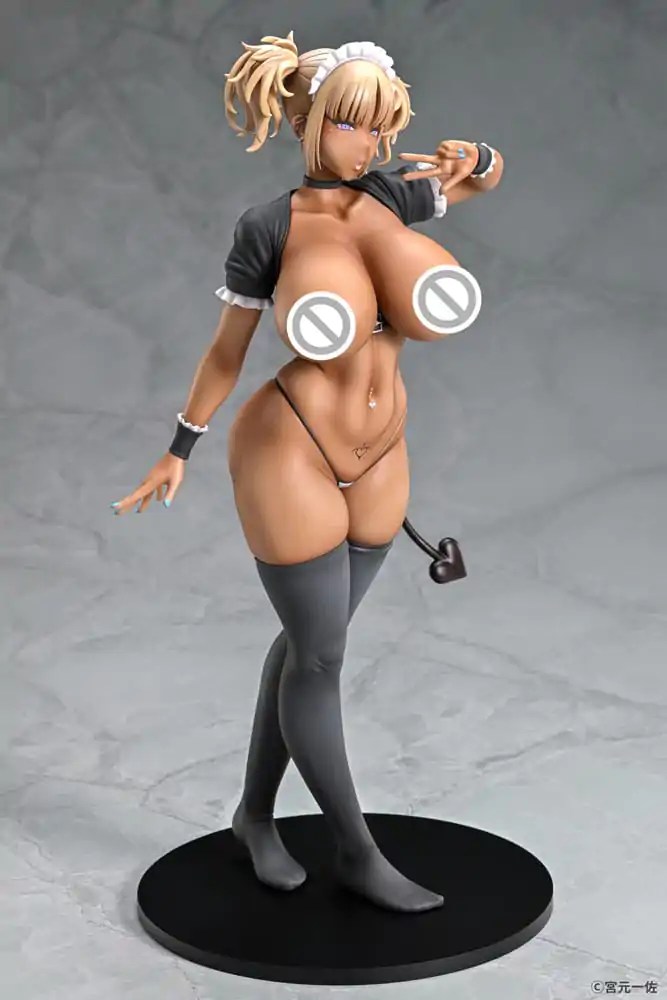 Original Character Statue 1/6 Black Gal Maid Succubus Cocoa 30 cm product photo