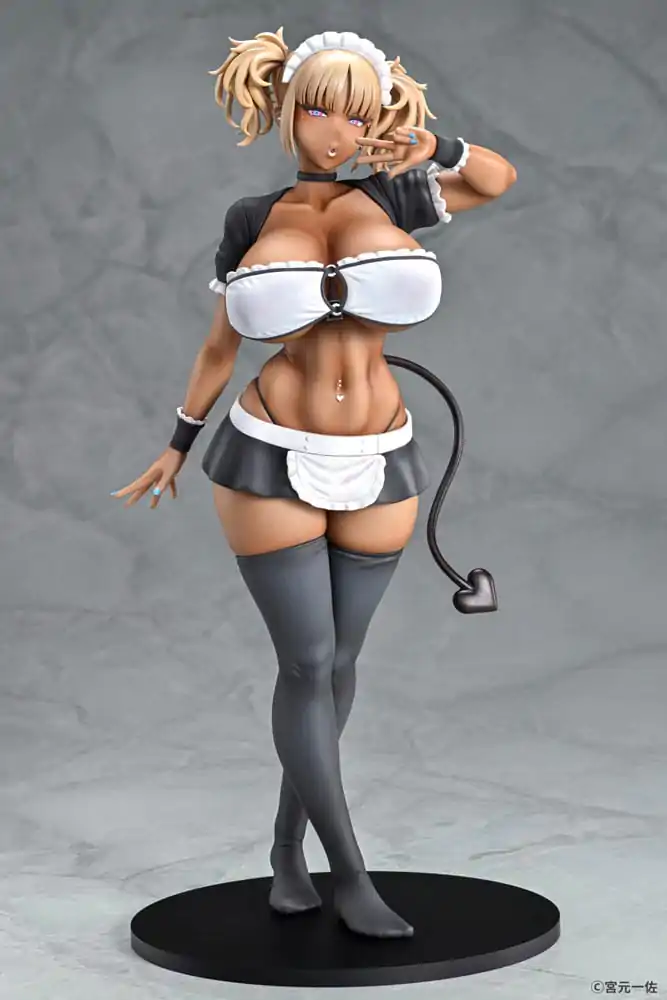 Original Character Statue 1/6 Black Gal Maid Succubus Cocoa 30 cm product photo