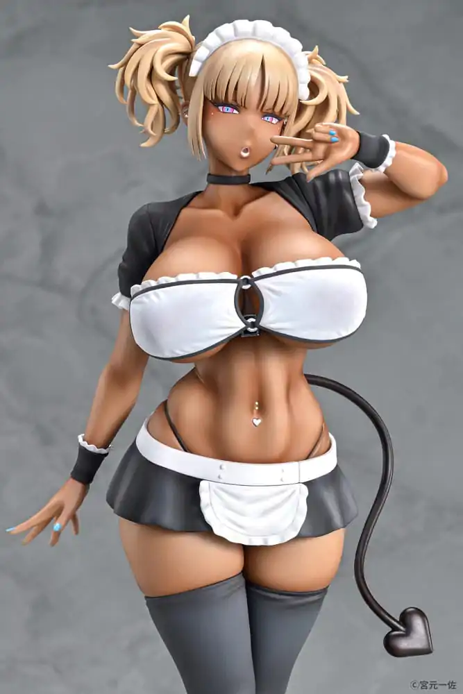 Original Character Statue 1/6 Black Gal Maid Succubus Cocoa 30 cm product photo
