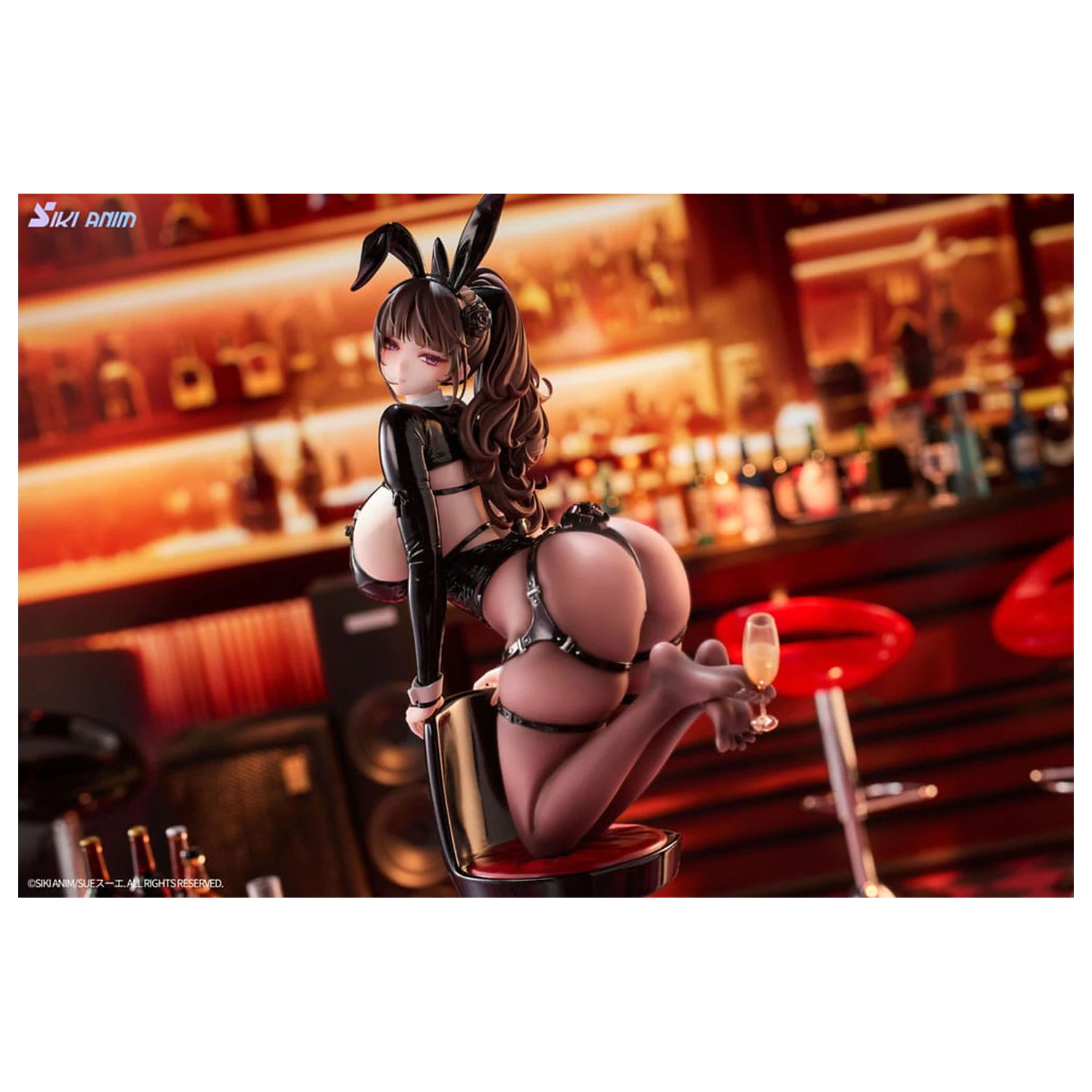Original Character PVC Statue 1/6 Champagne and Bunny Girl Rose Black Stocking Ver. 31 cm  product photo