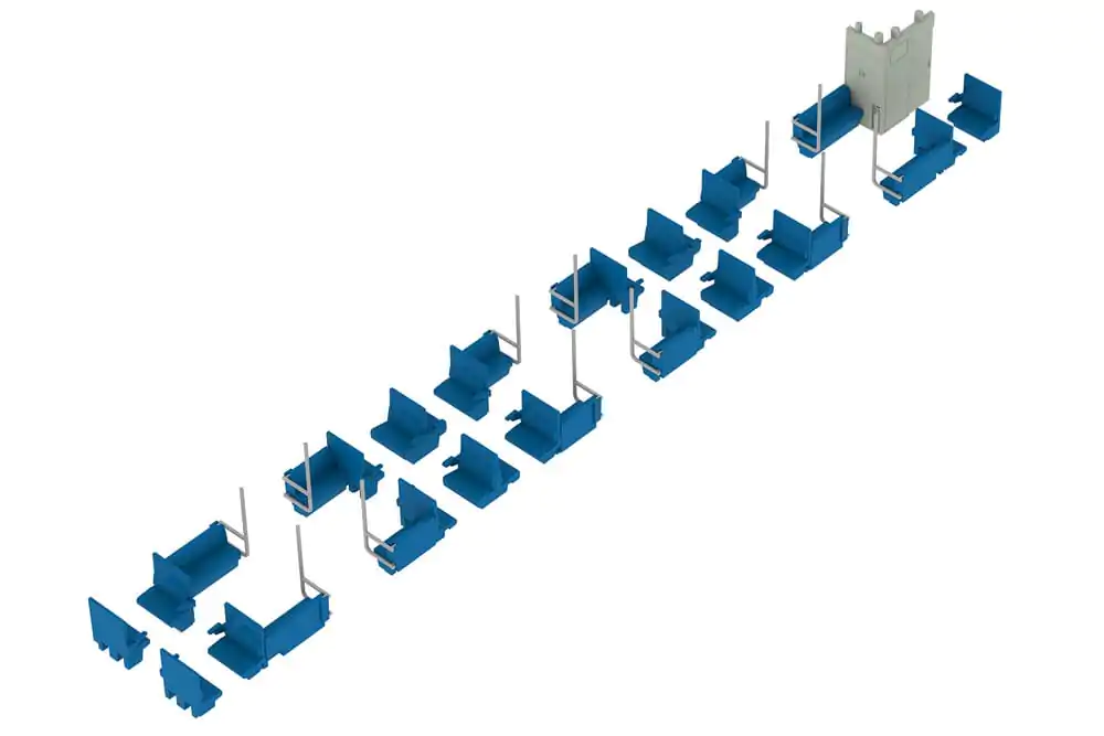 Original Character 1/80 Plastic Model Kit 1/80 Semi-cross seat interior set A (blue) 4 cm product photo