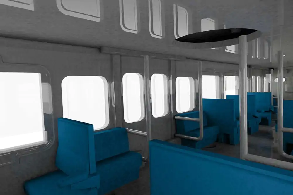 Original Character 1/80 Plastic Model Kit 1/80 Semi-cross seat interior set A (blue) 4 cm product photo