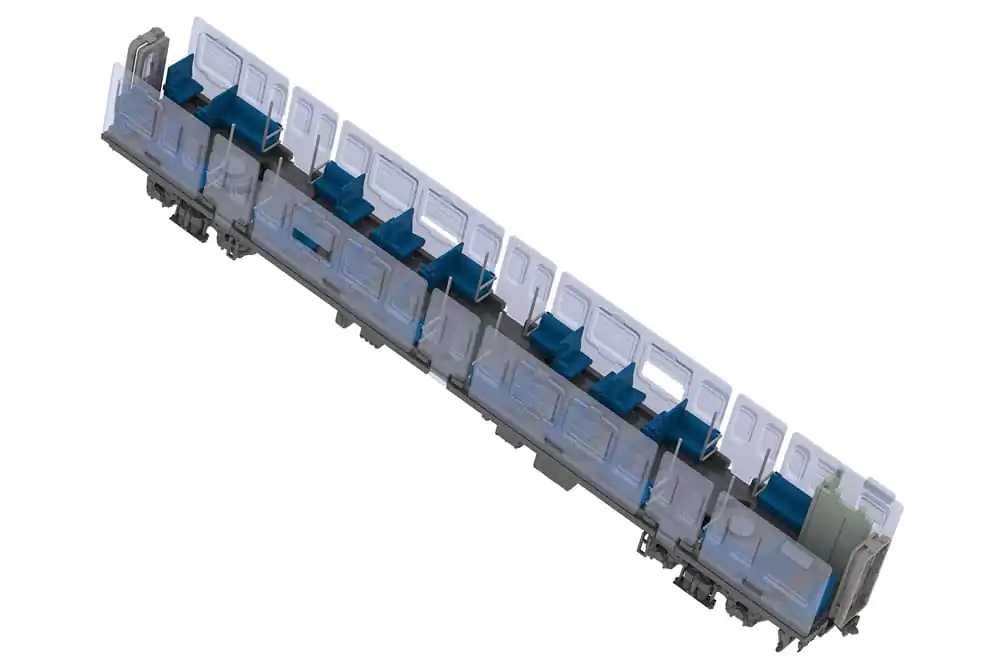 Original Character 1/80 Plastic Model Kit 1/80 Semi-cross seat interior set A (blue) 4 cm product photo