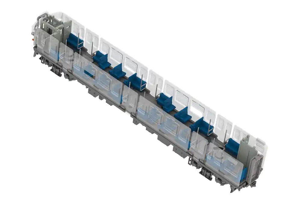 Original Character 1/80 Plastic Model Kit 1/80 Semi-cross seat interior set A (blue) 4 cm product photo