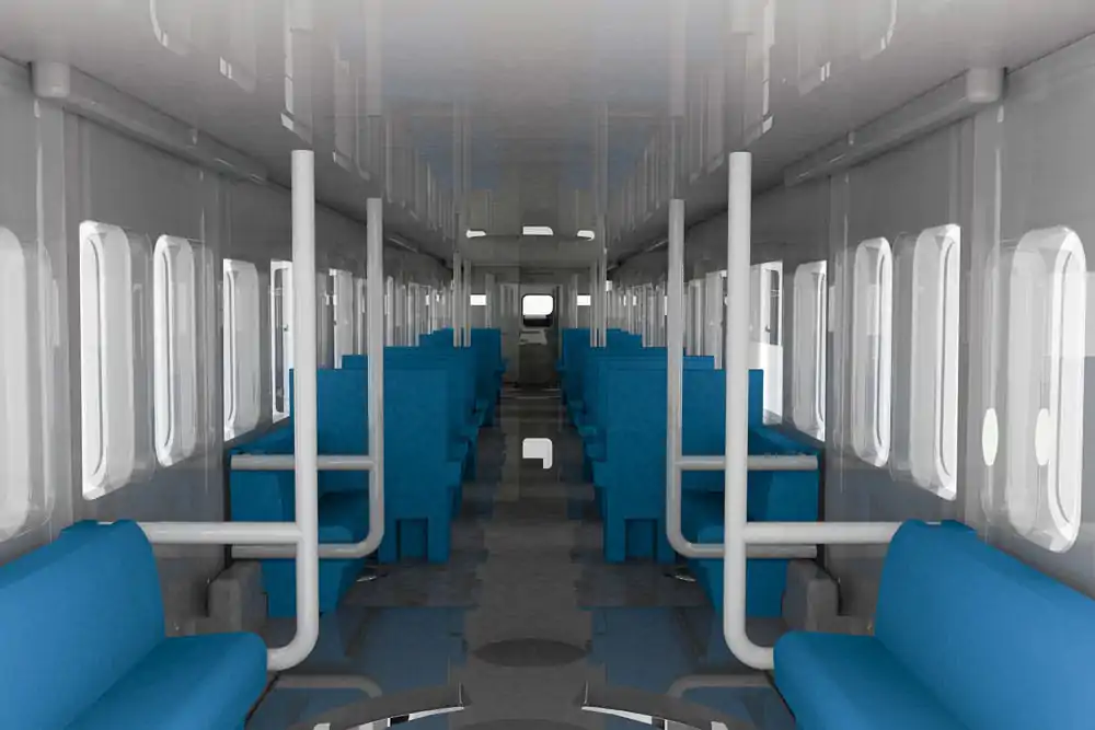 Original Character 1/80 Plastic Model Kit 1/80 Semi-cross seat interior set A (blue) 4 cm product photo