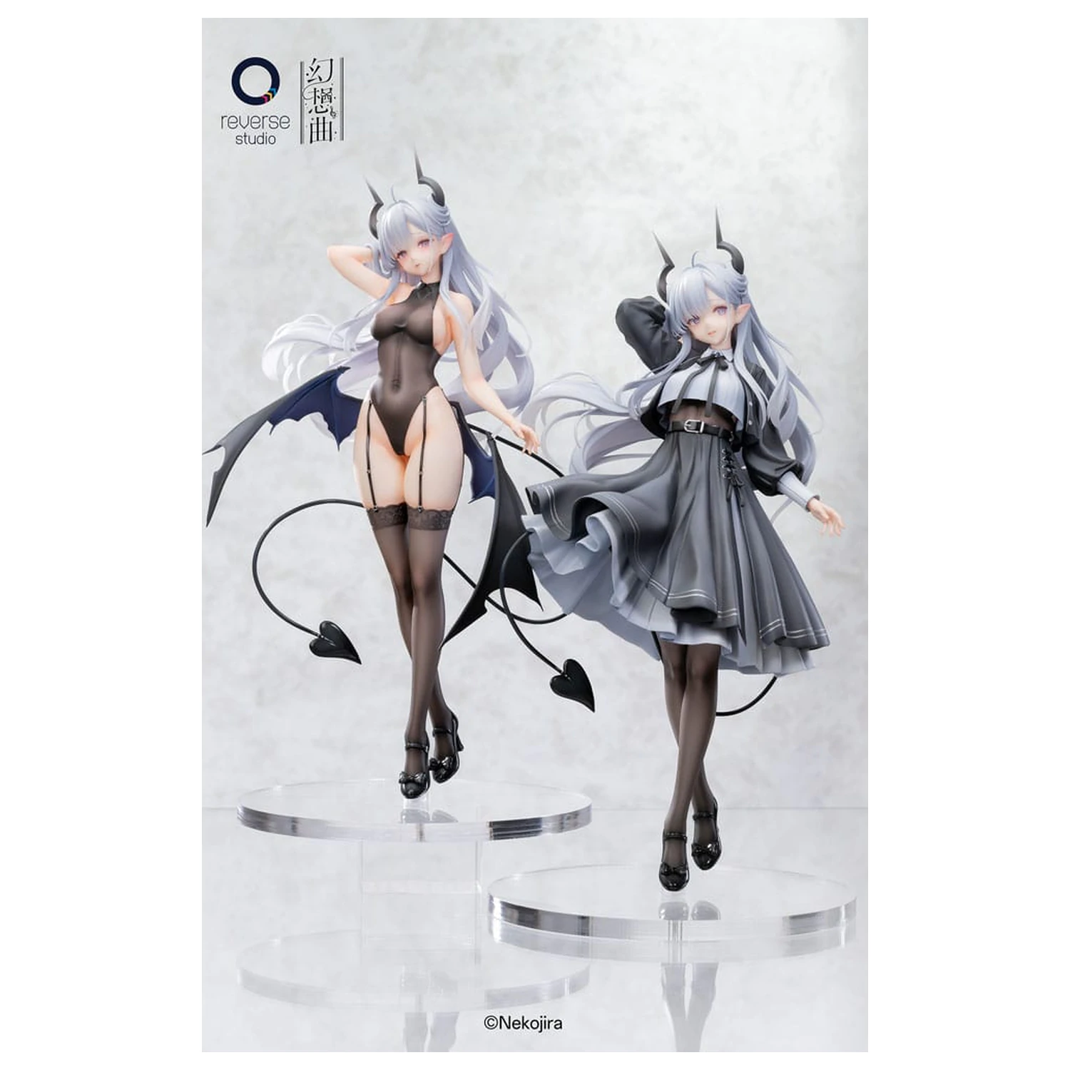 Original Character Fantasias Series Statue 1/6 set of 2 Thea-chan Apprentice Succubus Ver. (Regular Outfit & Underwear Edition) 29 cm  product photo