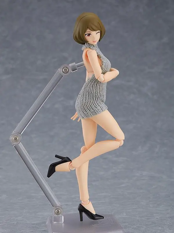 Original Character Figma Action Figure Female Body Chiaki with Backless Sweater Outfit 13 cm product photo