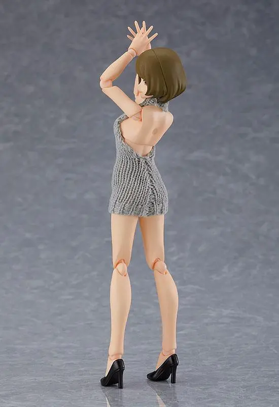 Original Character Figma Action Figure Female Body Chiaki with Backless Sweater Outfit 13 cm product photo