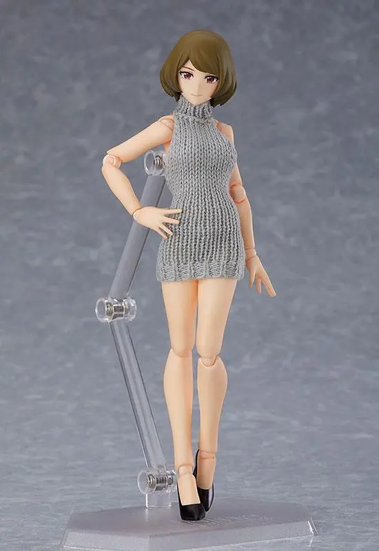 Original Character Figma Action Figure Female Body Chiaki with Backless Sweater Outfit 13 cm product photo