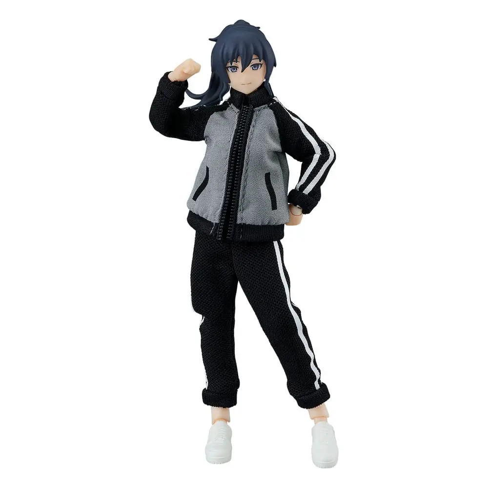 Original Character Figma Action Figure Female Body (Makoto) with Tracksuit + Tracksuit Skirt Outfit 13 cm product photo