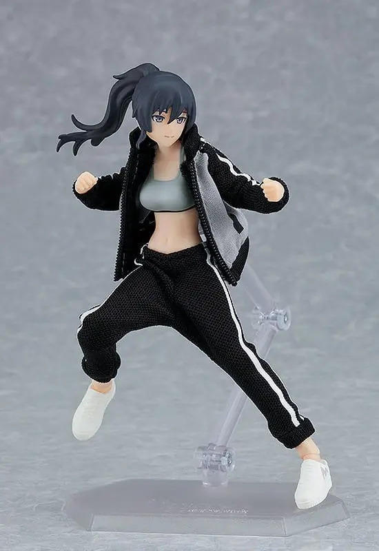 Original Character Figma Action Figure Female Body (Makoto) with Tracksuit + Tracksuit Skirt Outfit 13 cm product photo