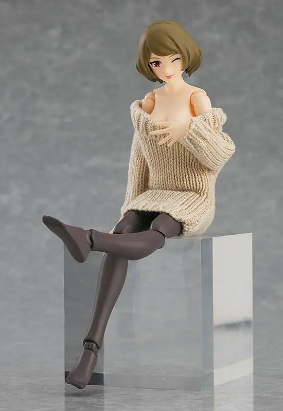 Original Character Figma Action Figure Female Body (Chiaki) with Off-the-Shoulder Sweater Dress 14 cm product photo