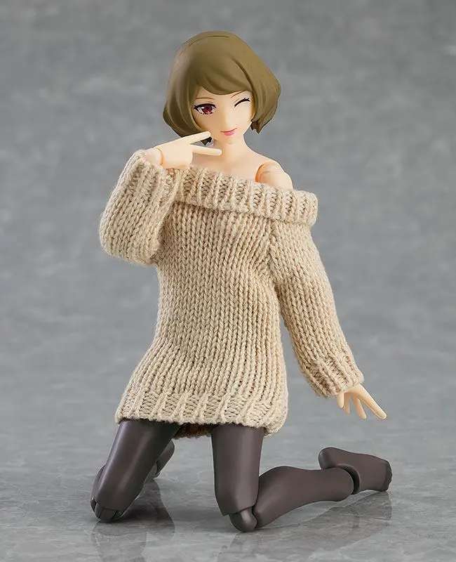 Original Character Figma Action Figure Female Body (Chiaki) with Off-the-Shoulder Sweater Dress 14 cm product photo