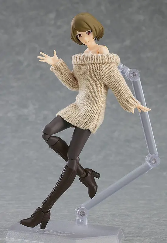 Original Character Figma Action Figure Female Body (Chiaki) with Off-the-Shoulder Sweater Dress 14 cm product photo