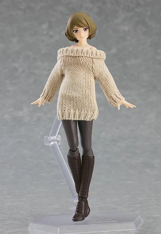 Original Character Figma Action Figure Female Body (Chiaki) with Off-the-Shoulder Sweater Dress 14 cm product photo