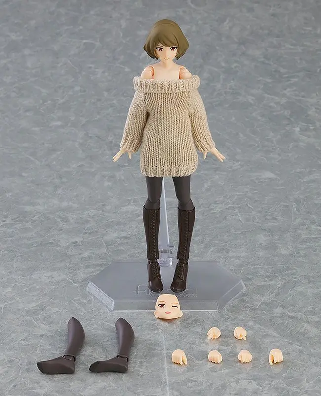 Original Character Figma Action Figure Female Body (Chiaki) with Off-the-Shoulder Sweater Dress 14 cm product photo