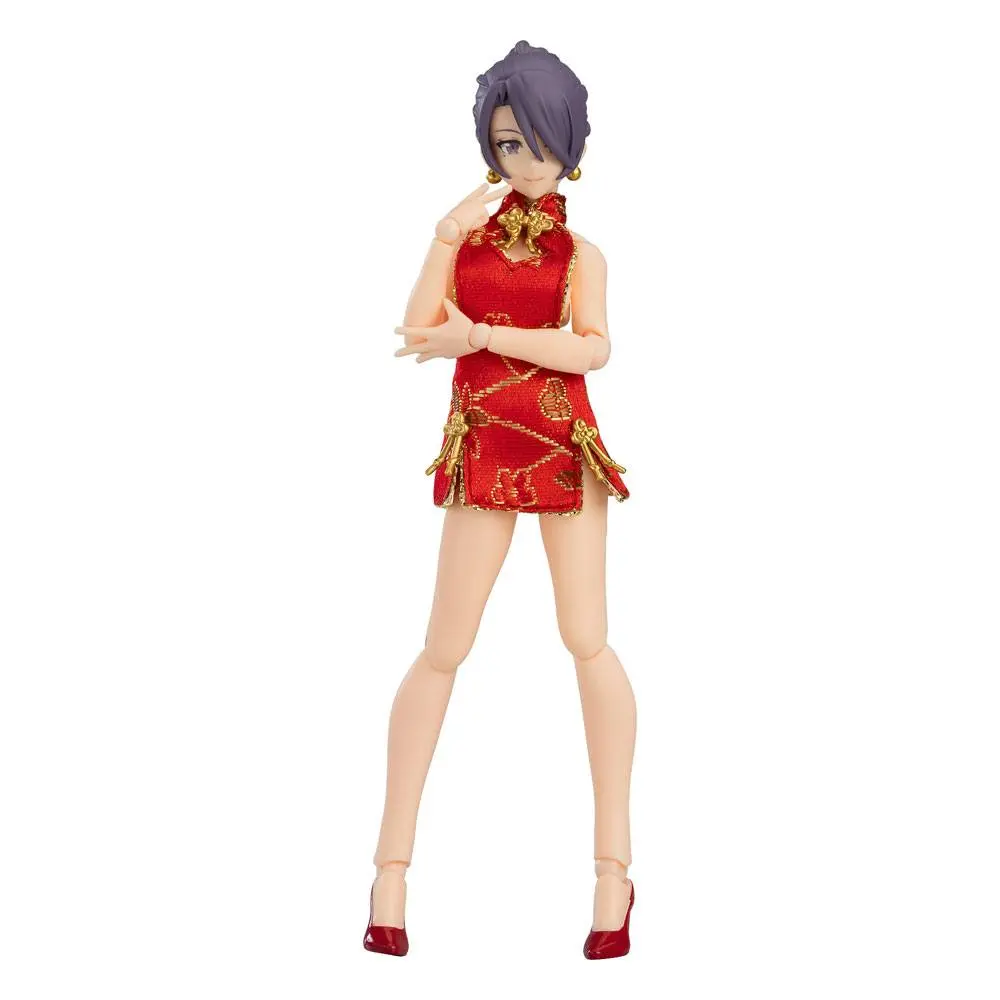 Original Character Figma Action Figure Female Body (Mika) with Mini Skirt Chinese Dress Outfit 13 cm product photo
