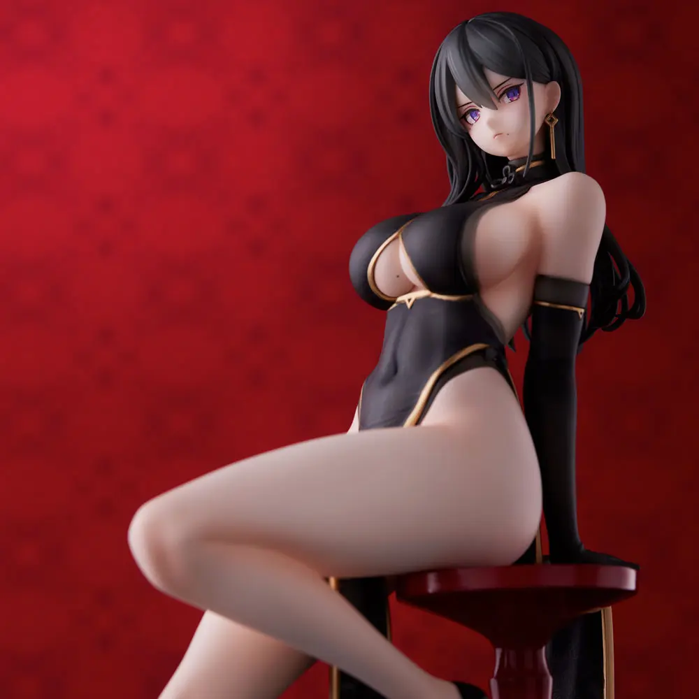 Original Character PVC Statue Hayabusa Illustration Black China Dress-chan 16 cm product photo