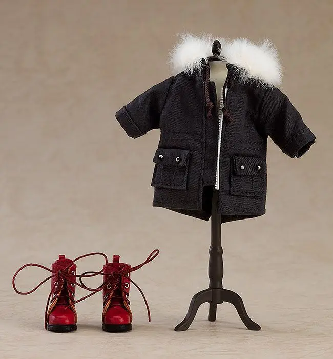 Original Character Parts for Nendoroid Doll Figures Warm Clothing Set: Boots & Mod Coat (Black) termékfotó