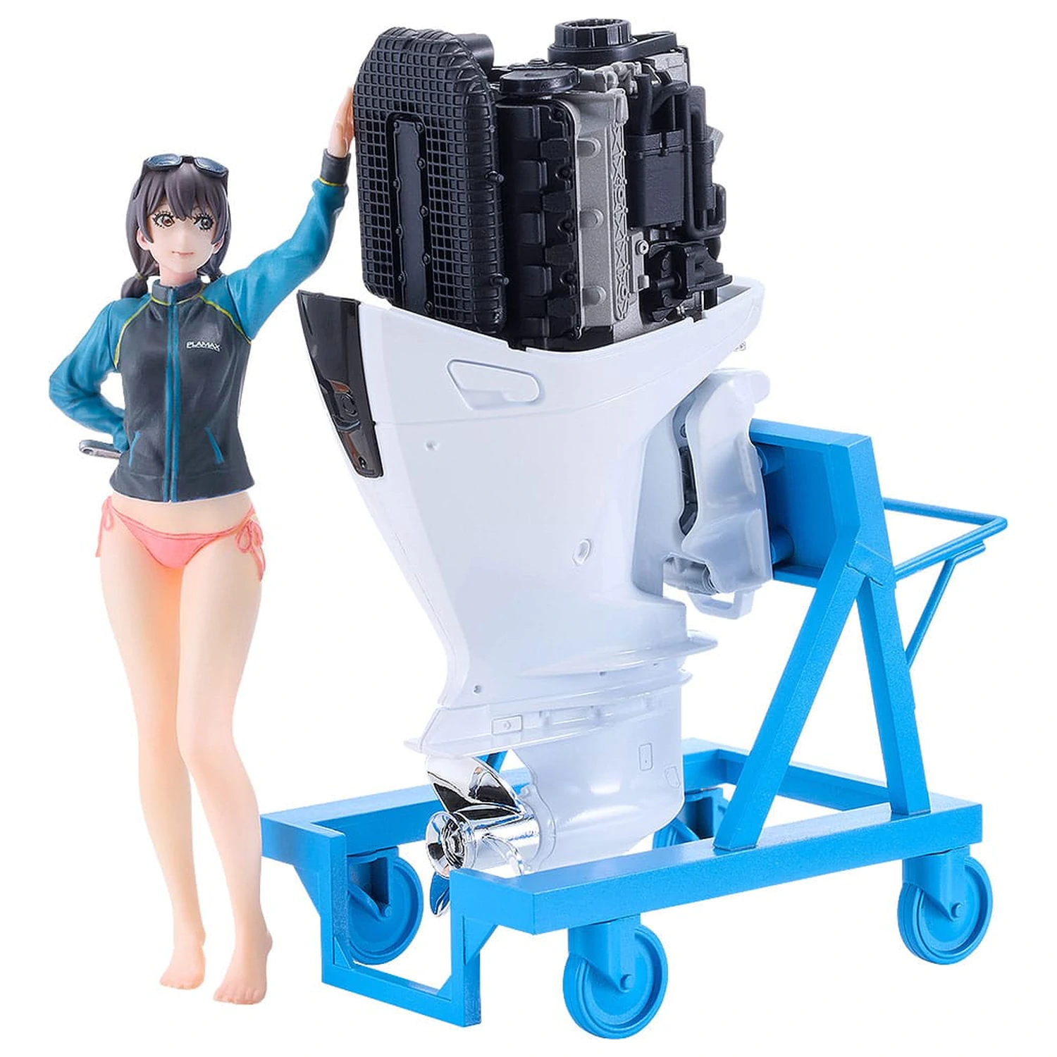 Original Character PLAMAX Plastic Model Kit MF-97 minimum factory Minori with Honda BF350 Grand Prix White 10 cm    product photo