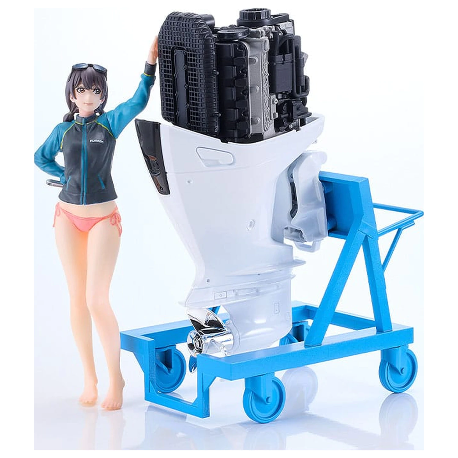 Original Character PLAMAX Plastic Model Kit MF-97 minimum factory Minori with Honda BF350 Grand Prix White 10 cm    product photo
