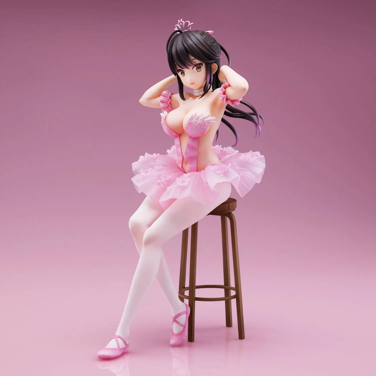 Original Character PVC Statue Anmi Illustration Flamingo Ballet Ponytail Girl 24 cm product photo
