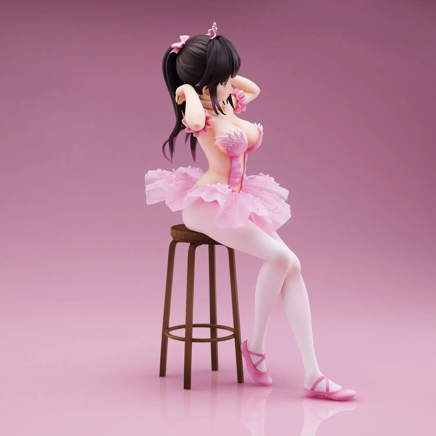 Original Character PVC Statue Anmi Illustration Flamingo Ballet Ponytail Girl 24 cm product photo