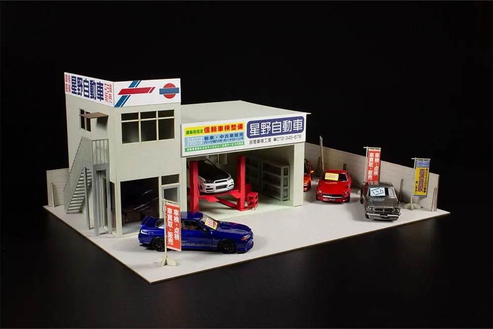 Original Illustration 1/80 Paper Model Kit 1/64 Auto garage - Great Cars Specialtyshop 10 cm product photo