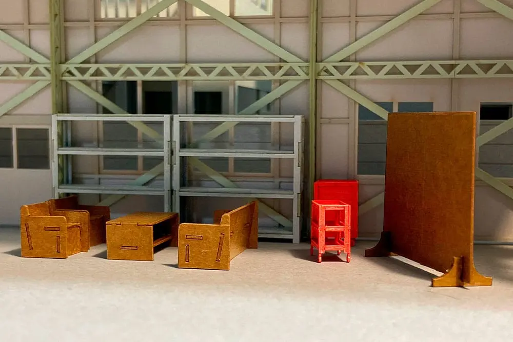 Original Illustration 1/80 Paper Model Kit 1/80 Factoryinterior Set (re-run) 3 cm product photo